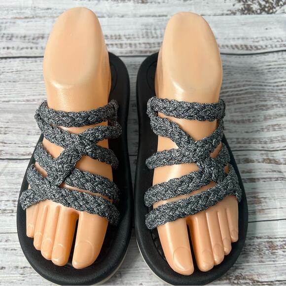 MEGNYA Women's 7 Comfortable Walking Sandals  Arch Support Gray Braided Straps - Picture 6 of 9